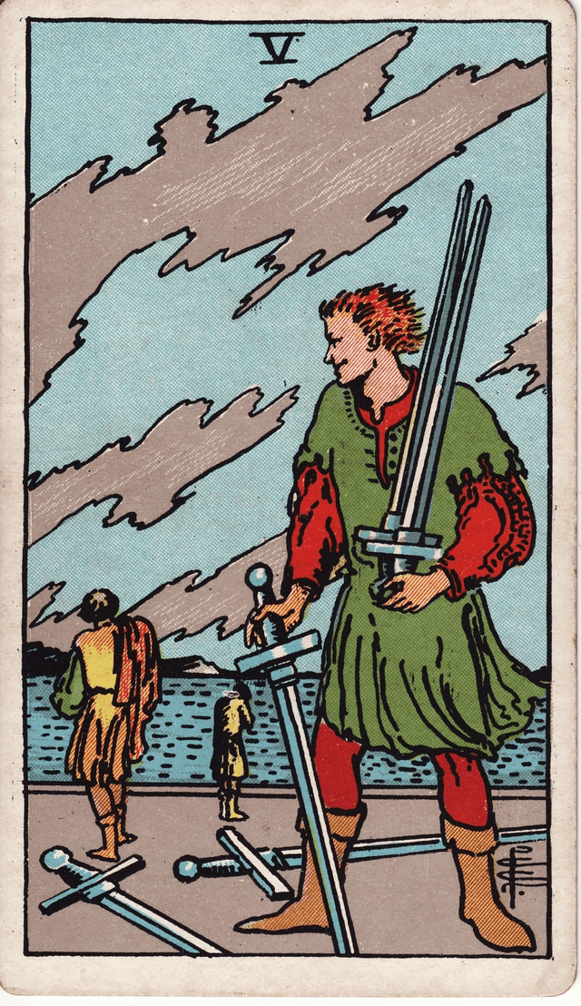 Traditional version of Five of Swords