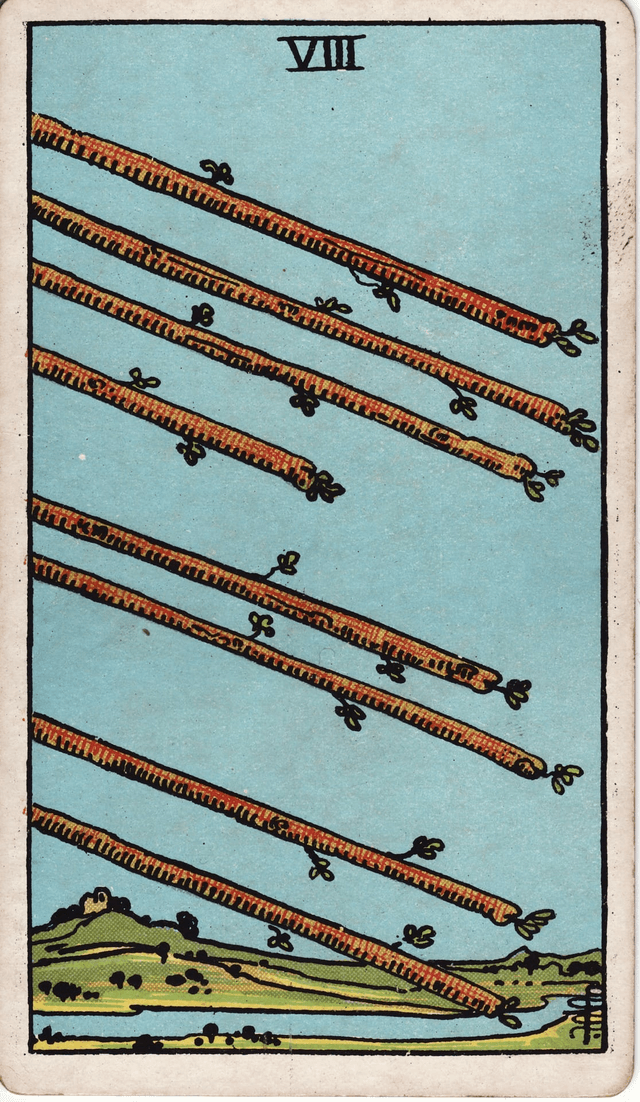 Traditional version of Eight of Wands