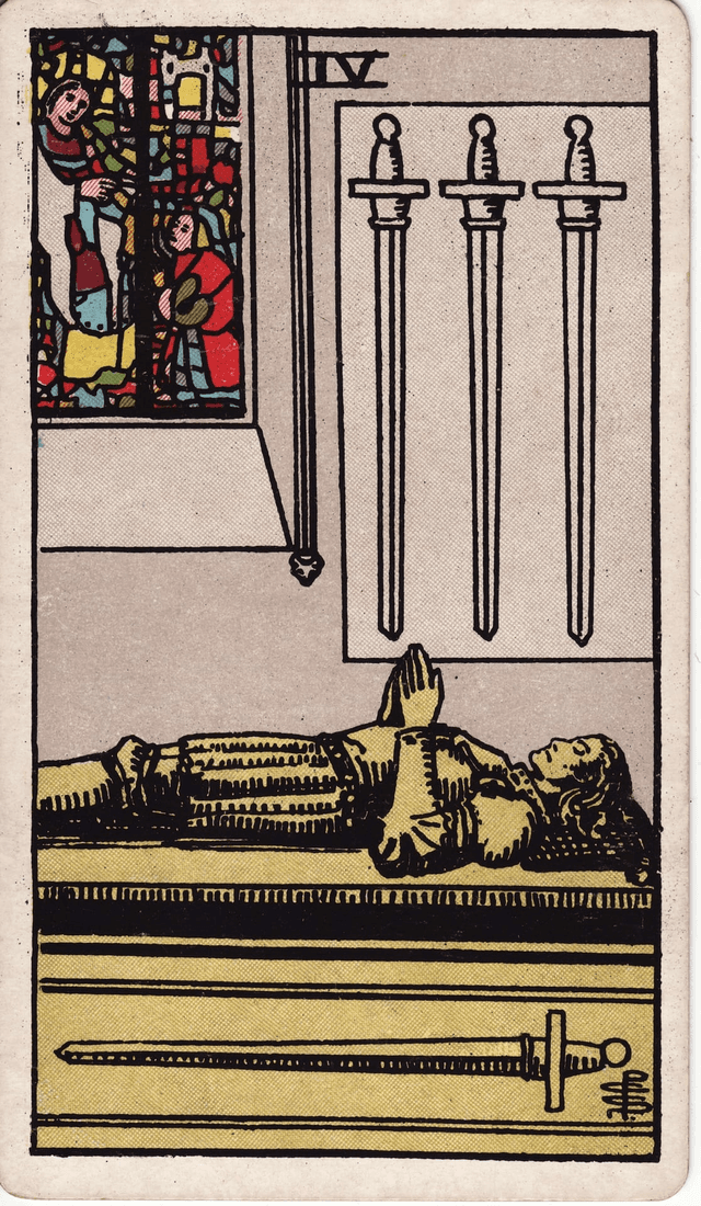 Traditional version of Four of Swords