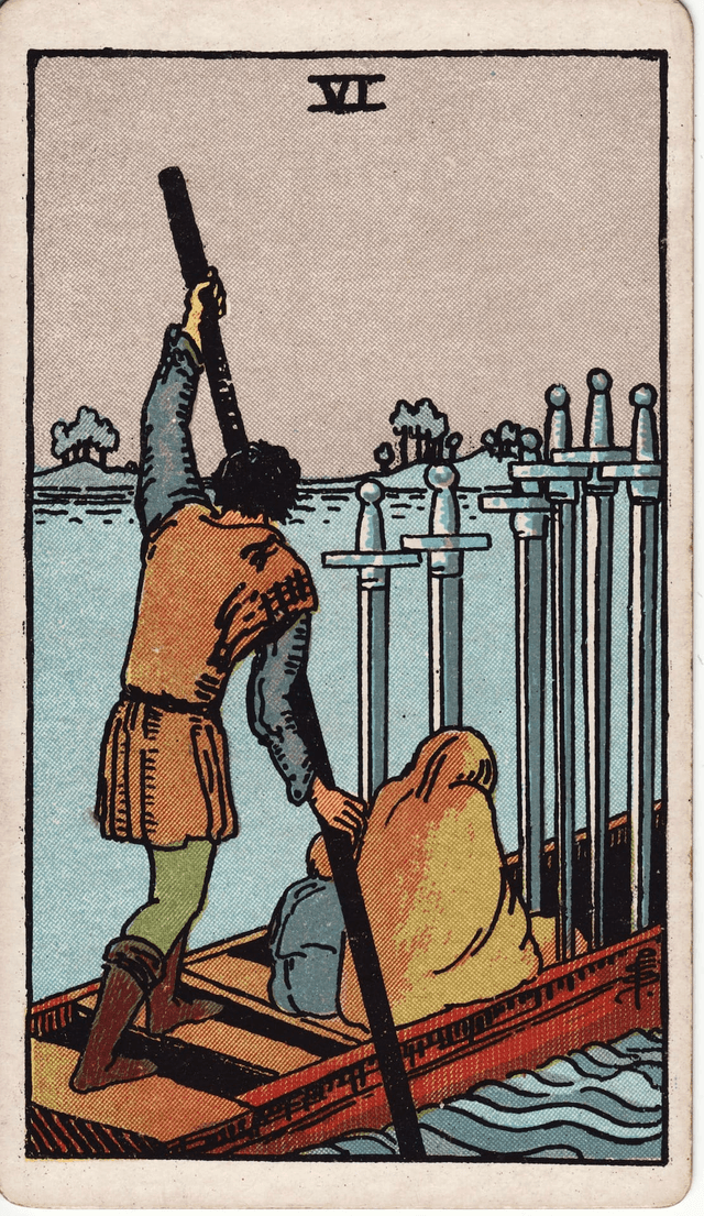 Traditional version of Six of Swords
