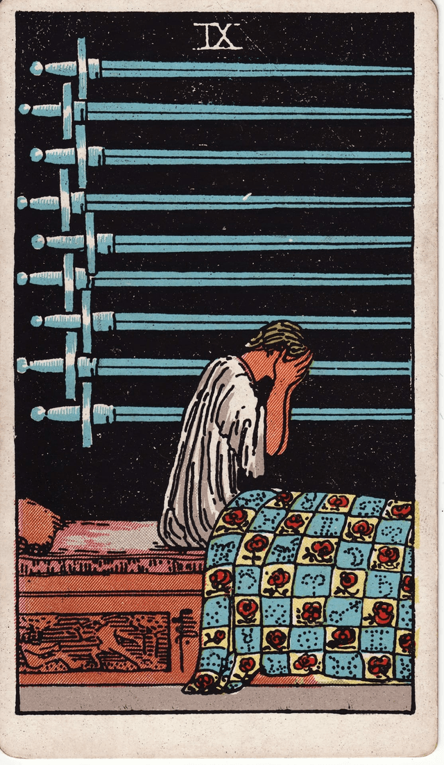 Traditional version of Nine of Swords