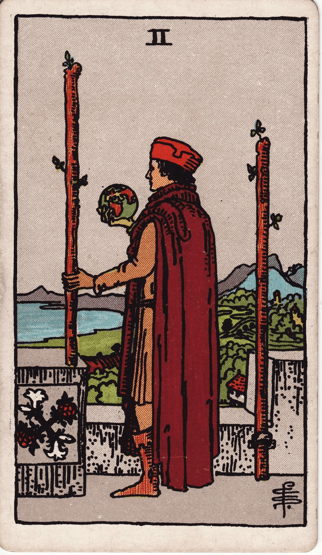 Traditional version of Two of Wands