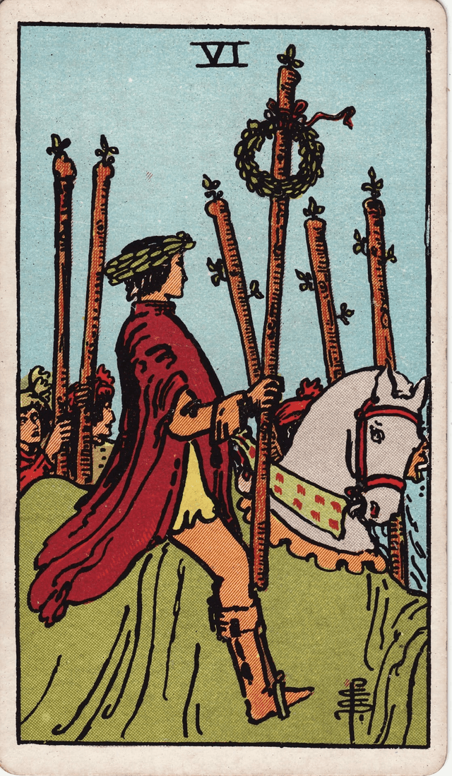 Traditional version of Six of Wands