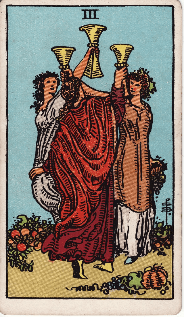 Traditional version of Three of Cups