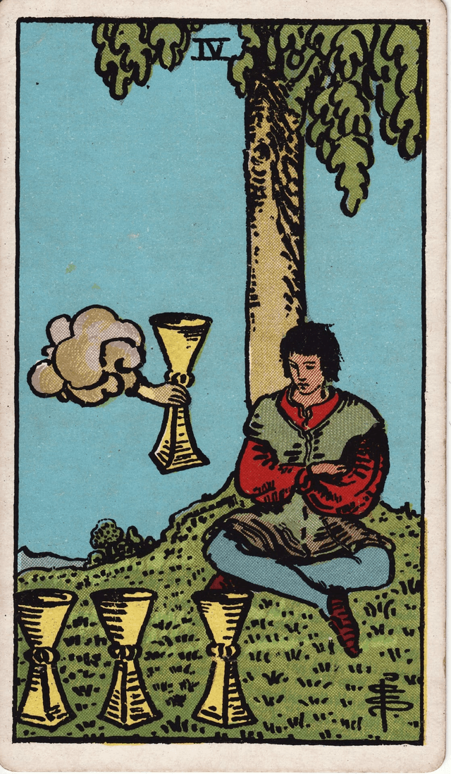 Traditional version of Four of Cups