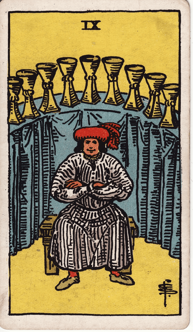 Traditional version of Nine of Cups