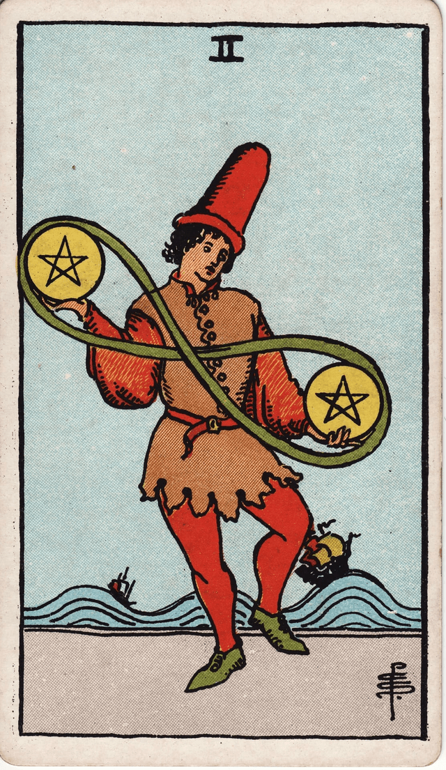 Traditional version of Two of Pentacles