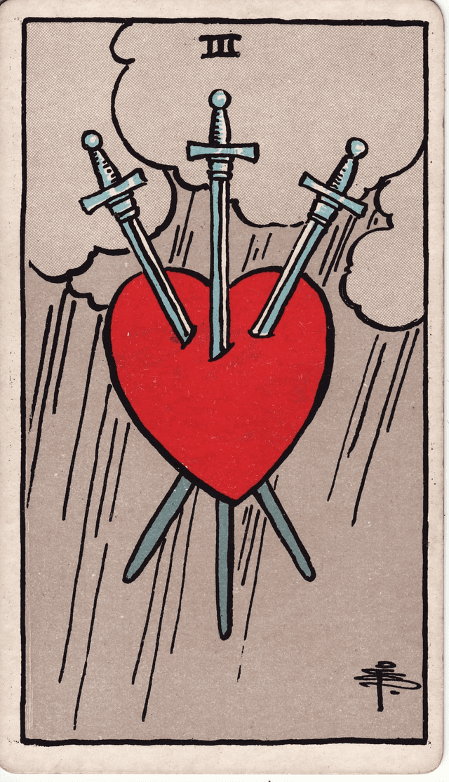 Traditional version of Three of Swords