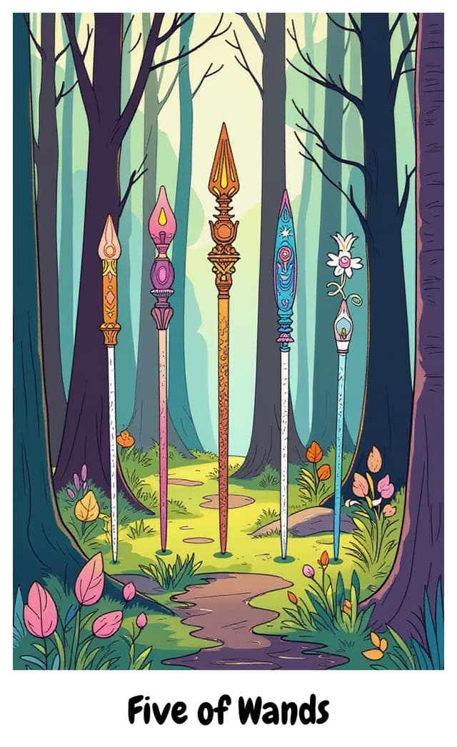 YouTarot version of Five of Wands