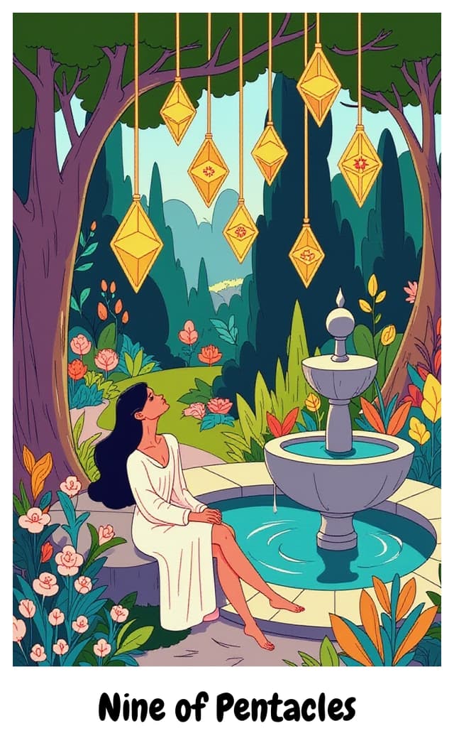 YouTarot version of Nine of Pentacles
