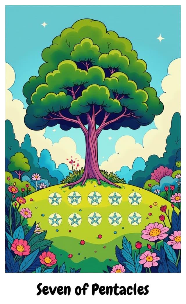 YouTarot version of Seven of Pentacles