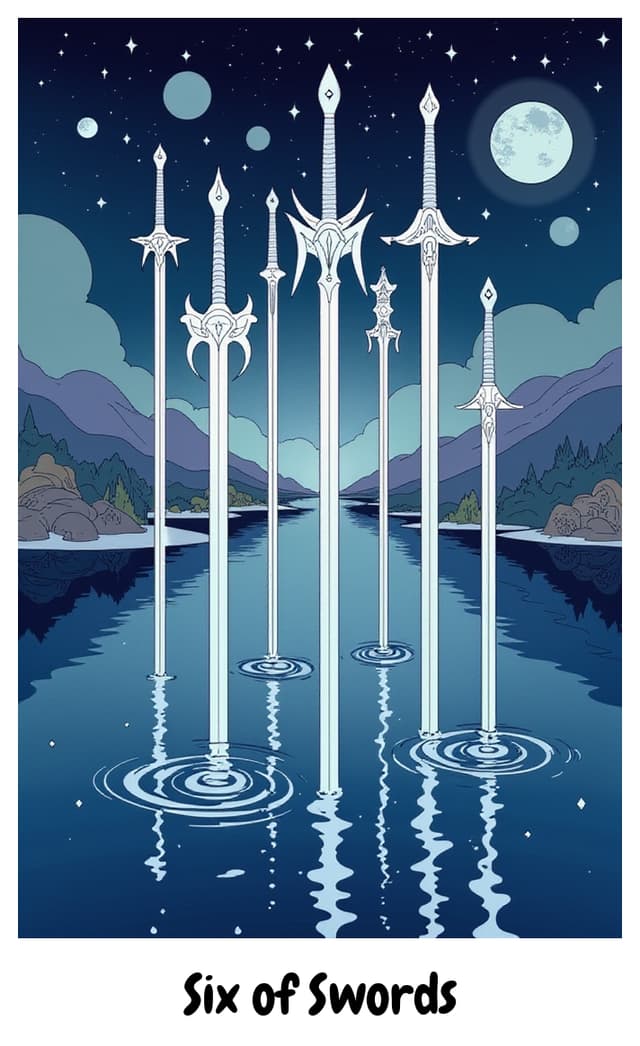 YouTarot version of Six of Swords